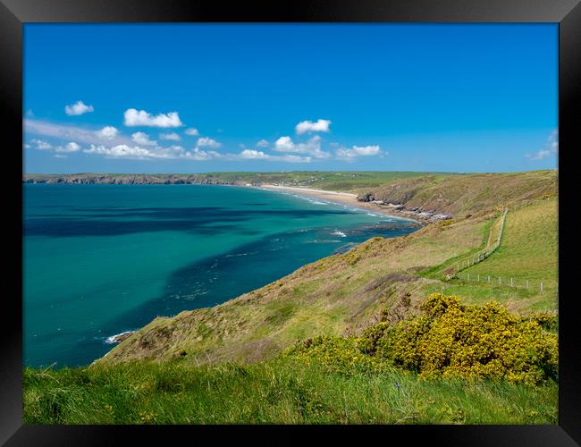 Newgale In the Spring. Framed Print by Colin Allen