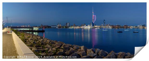 Spinnaker Tower At Night Print by Paul Brewer