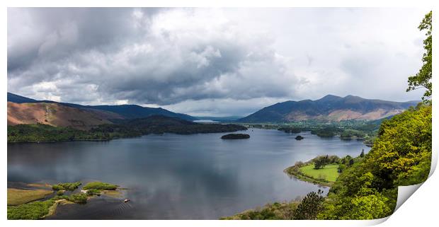 Panoramic view of Derwentwater Print by Robbie Spencer