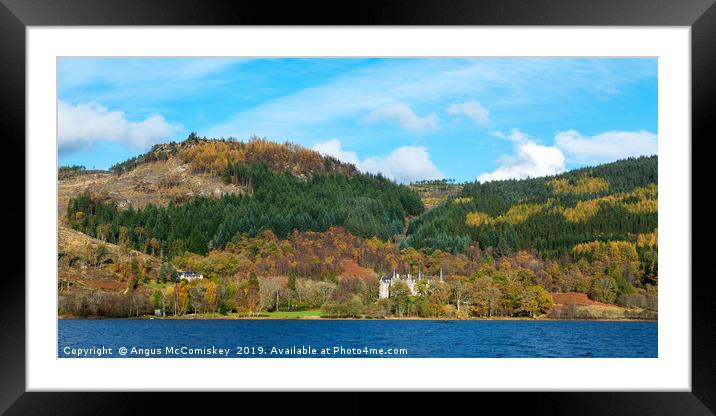 Autumn colours on Loch Achray Framed Mounted Print by Angus McComiskey