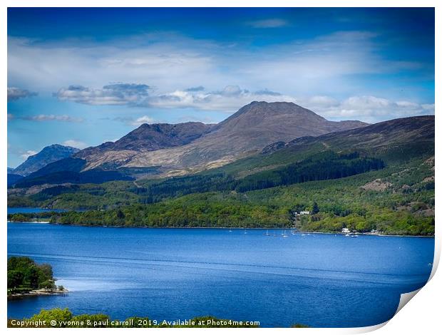 Ben Lomond & Loch Lomond view from Inchcailloch Print by yvonne & paul carroll