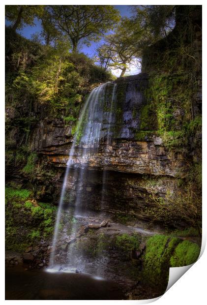 Henrhyd Falls at Coelbren, South Wales UK Print by Leighton Collins