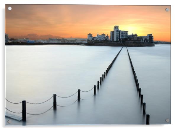 Weston-super-Sunrise Acrylic by David Neighbour