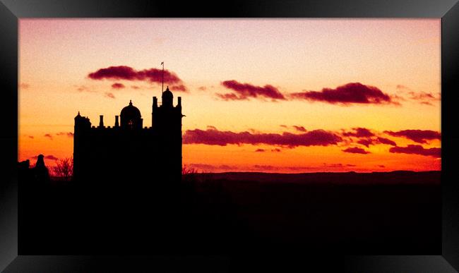 Bolsover Castle at Sunset (Grain Effect) Framed Print by Michael South Photography