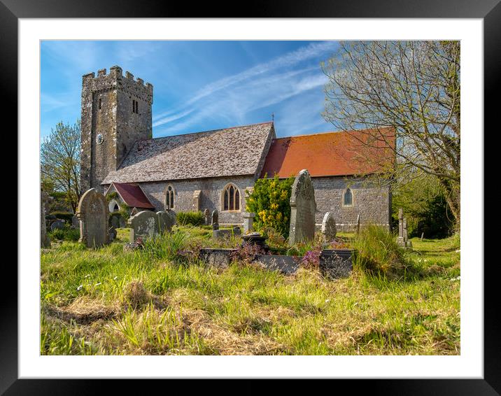 Angle Church, Pembrokeshire, Wales. Framed Mounted Print by Colin Allen