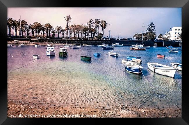 Moored boats Framed Print by Mandy Rice