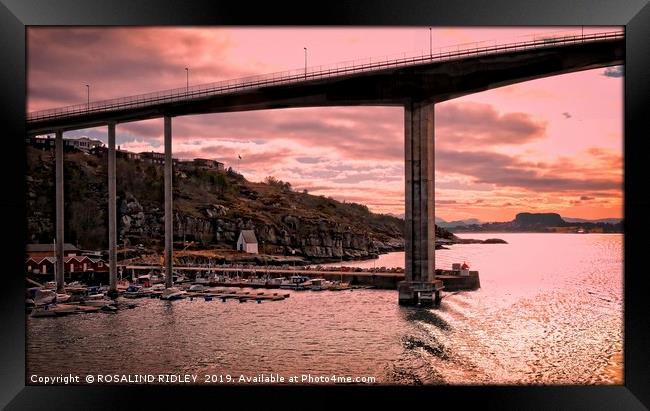 "Sunset over Kristiansund" Framed Print by ROS RIDLEY