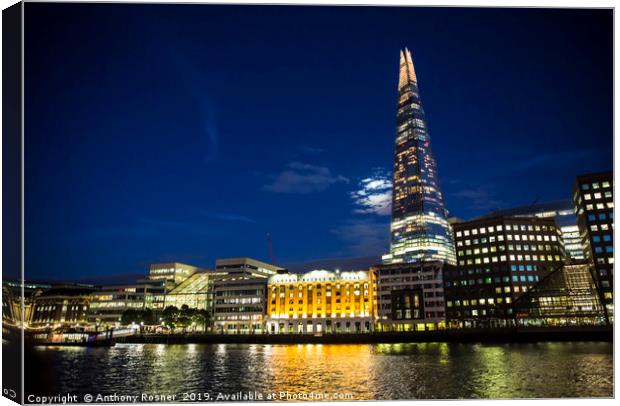 The Shard at Sunset, London Canvas Print by Anthony Rosner