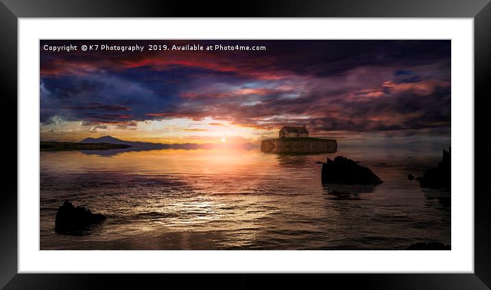 St Cwyfan's -The Church in the Sea Framed Mounted Print by K7 Photography