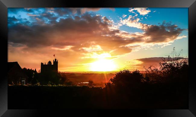 Bolsover Castle At Sunset Framed Print by Michael South Photography