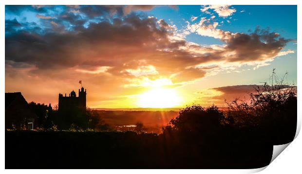 Bolsover Castle At Sunset Print by Michael South Photography