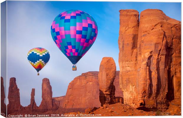 Monument Valley Balloons Canvas Print by Brian Jannsen