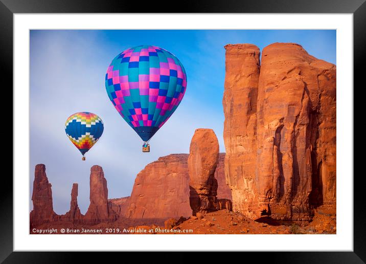 Monument Valley Balloons Framed Mounted Print by Brian Jannsen