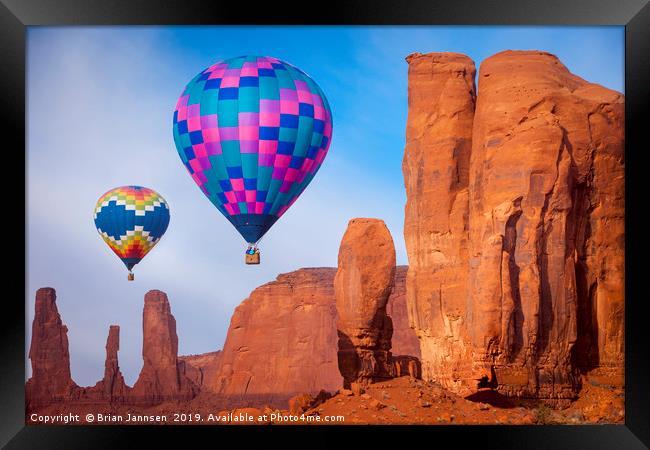 Monument Valley Balloons Framed Print by Brian Jannsen