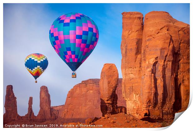 Monument Valley Balloons Print by Brian Jannsen