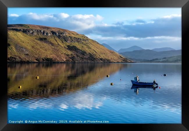 Reflections on Loch Harport on Isle of Skye Framed Print by Angus McComiskey