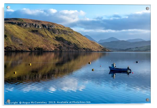 Reflections on Loch Harport on Isle of Skye Acrylic by Angus McComiskey