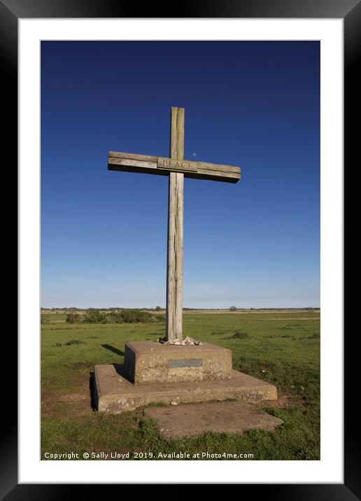 Cross of Peace at St Benet's Abbey, Norfolk Framed Mounted Print by Sally Lloyd