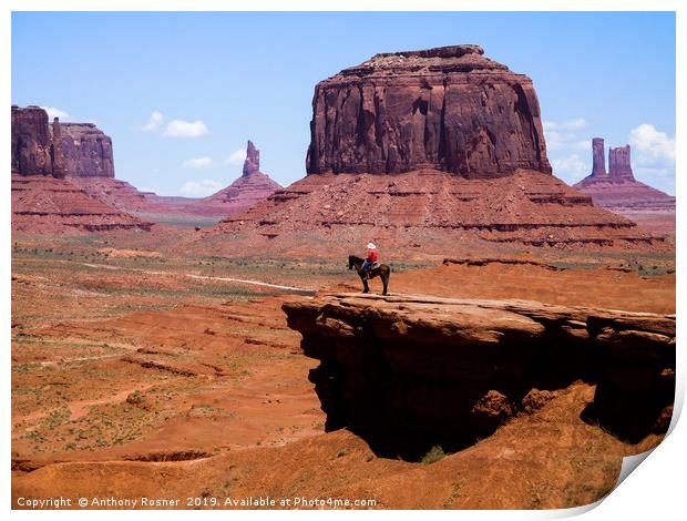 Monument Valley and the Horseman Print by Anthony Rosner