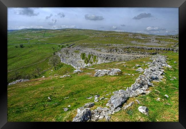 Above Malham Cove Framed Print by Diana Mower