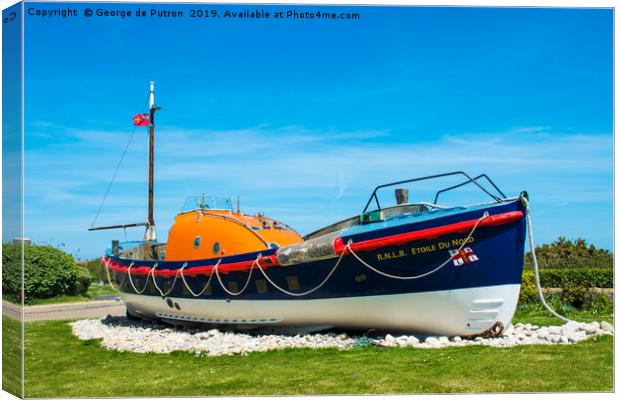 A Lovely restored Lifeboat ,Etoile du Nord (Star o Canvas Print by George de Putron