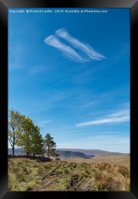 Giant Jellyfish flying over the Pennines Framed Print by Richard Laidler