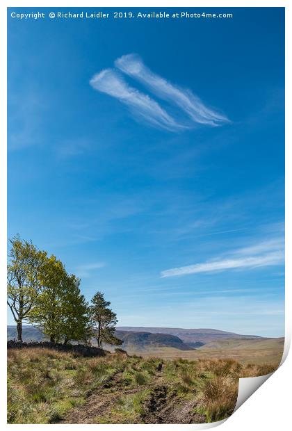 Giant Jellyfish flying over the Pennines Print by Richard Laidler