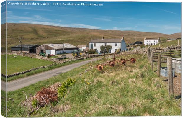 Waters Meeeting and Herdship Farms, Upper Teesdale Canvas Print by Richard Laidler