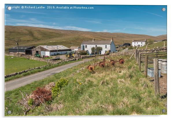 Waters Meeeting and Herdship Farms, Upper Teesdale Acrylic by Richard Laidler