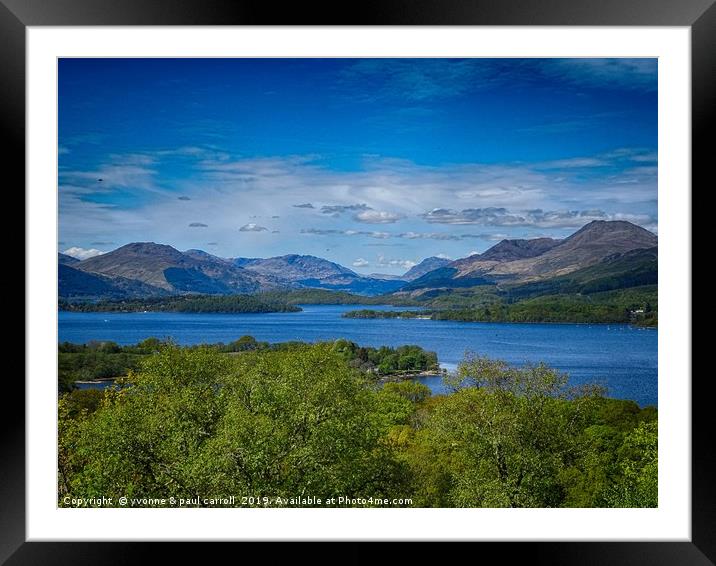 Inchcailloch island looking to Ben Lomond  Framed Mounted Print by yvonne & paul carroll