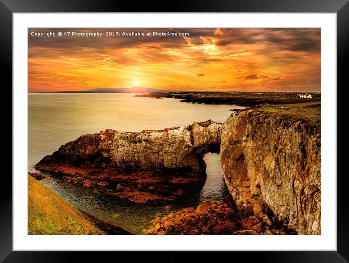 The Rhoscolyn Arch, Anglesey. Framed Mounted Print by K7 Photography