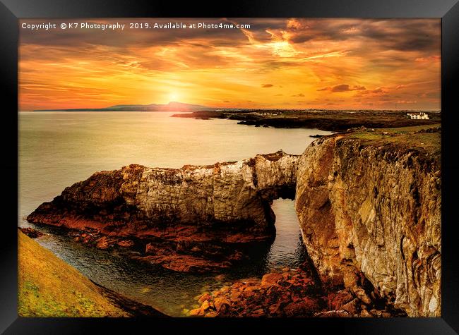 The Rhoscolyn Arch, Anglesey. Framed Print by K7 Photography