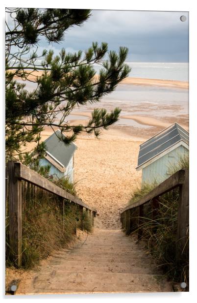 Beach Huts at Wells Next The Sea Acrylic by Robbie Spencer