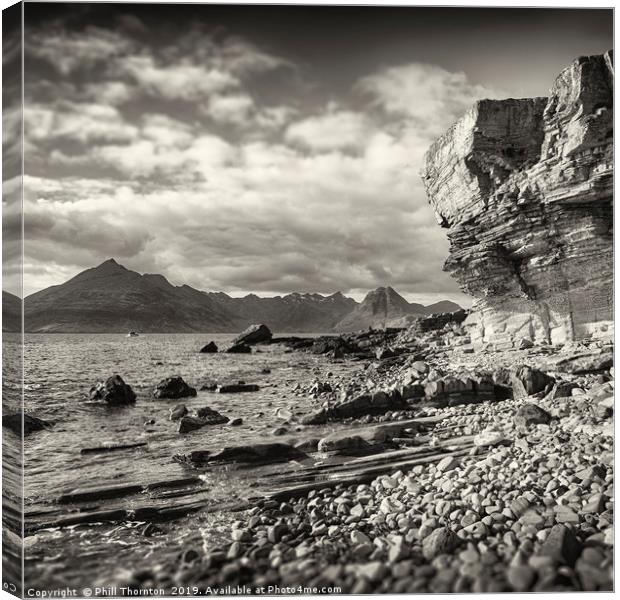 The Black Cuillins from Elgol Canvas Print by Phill Thornton