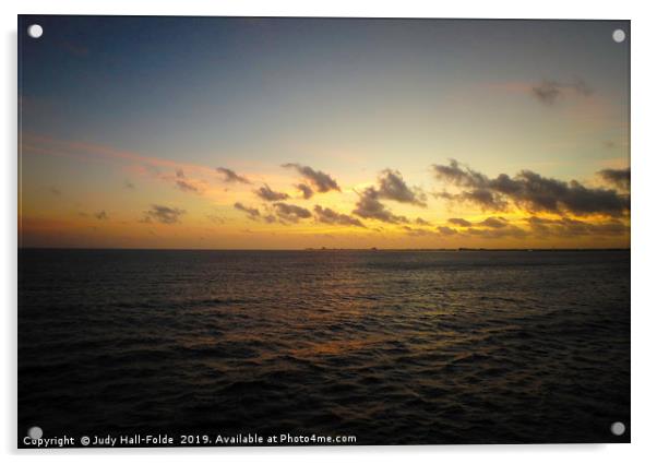 Cozumel Sunrise Acrylic by Judy Hall-Folde