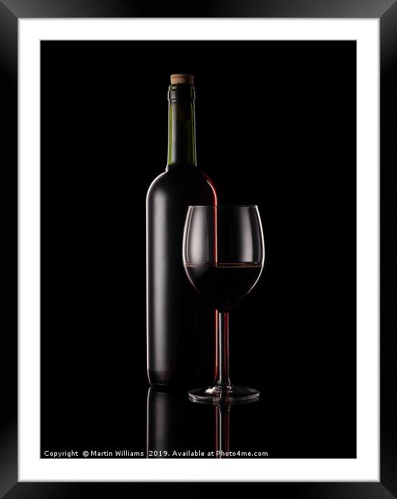 Red Wine Framed Mounted Print by Martin Williams