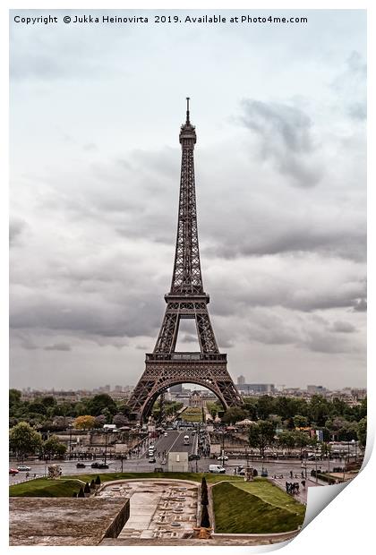 Clouds Over The Eiffel Tower Print by Jukka Heinovirta