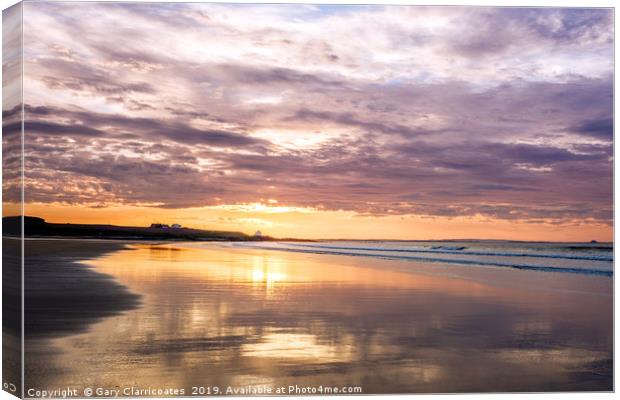 Reflections on the Beach Canvas Print by Gary Clarricoates