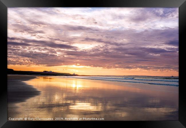 Reflections on the Beach Framed Print by Gary Clarricoates
