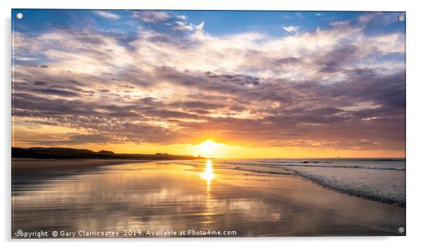 A Bamburgh sunset Acrylic by Gary Clarricoates