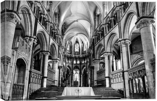 Trinity Chapel Canterbury Cathedral Monochrome Canvas Print by Diana Mower
