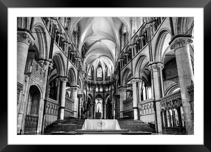 Trinity Chapel Canterbury Cathedral Monochrome Framed Mounted Print by Diana Mower