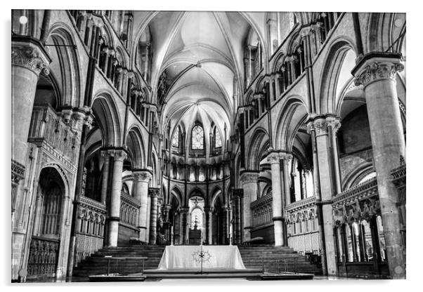 Trinity Chapel Canterbury Cathedral Monochrome Acrylic by Diana Mower