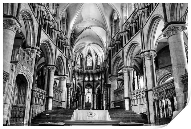 Trinity Chapel Canterbury Cathedral Monochrome Print by Diana Mower