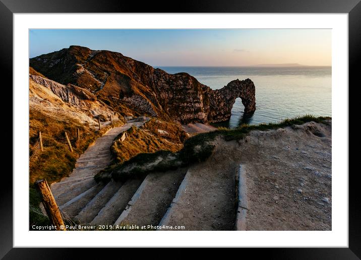 Durdle Door Dorset Framed Mounted Print by Paul Brewer