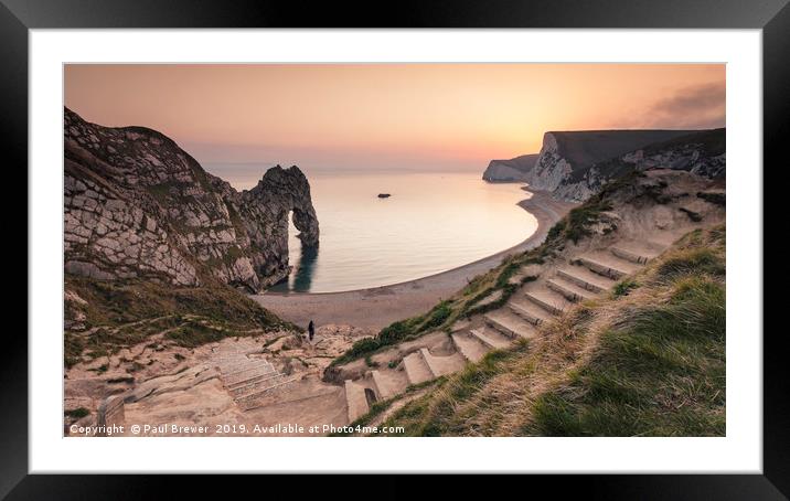 Durdle Door Dorset Framed Mounted Print by Paul Brewer