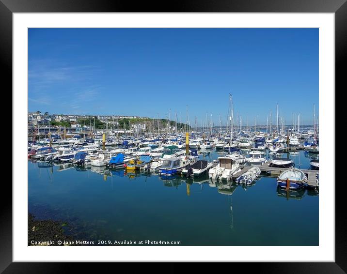 Boats in the Marina Framed Mounted Print by Jane Metters