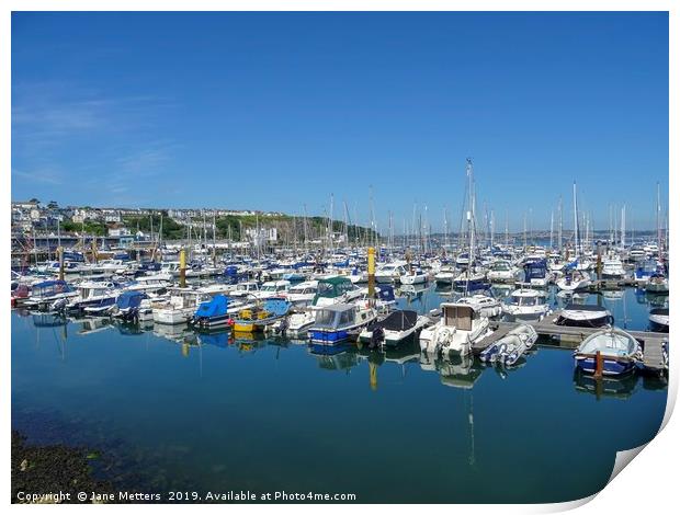 Boats in the Marina Print by Jane Metters