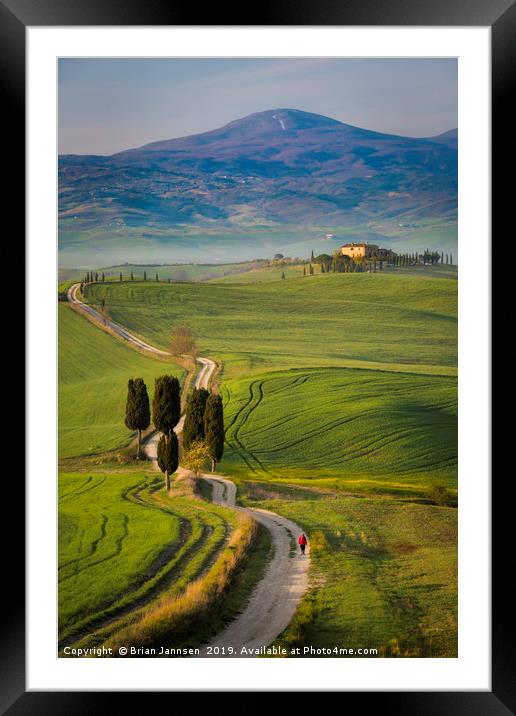 Walking Through Tuscany Framed Mounted Print by Brian Jannsen