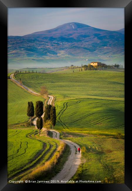 Walking Through Tuscany Framed Print by Brian Jannsen